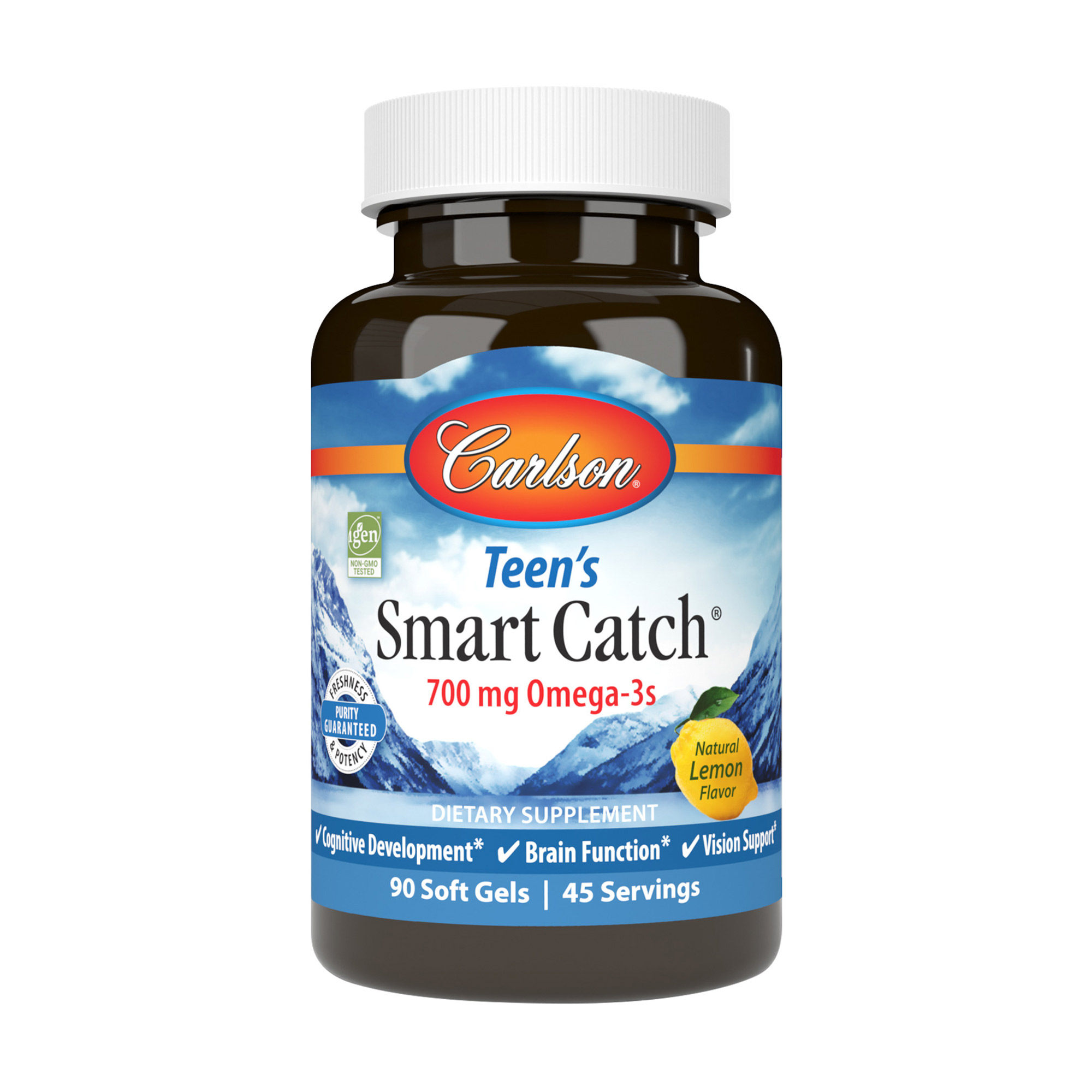 Омега-3 для підлітків Carlson Labs Teen's Smart Catch 700 мг, 90 гелевих капсул